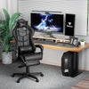 Soontrans Massage Gaming Chair with Footrest, Ergonomic Leather Office Chair with Lumbar Support & Headrest, Black