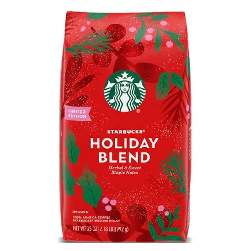 Starbucks Medium Roast Ground Coffee, Holiday Blend (35 Oz.)