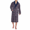 Majestic Mens Robe Gray Multicolor Plaid Faux Shearling Pockets Heavyweight -New