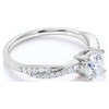 1 Carat Infinity round Cut Moissanite Engagement Ring in 18K White Gold over Silver