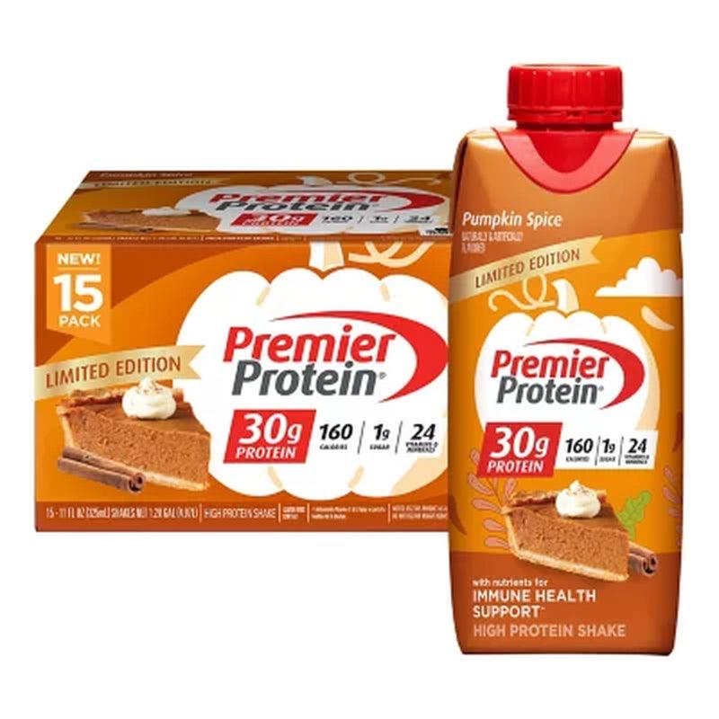 Premier Protein 30G High Protein Shake, Pumpkin Spice (11 Fl. Oz., 15 Pk.)