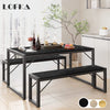 Lofka Kitchen Table and Chairs for 4 with 45.5" Modern Dining Table Set for 4, Dinette Set Black