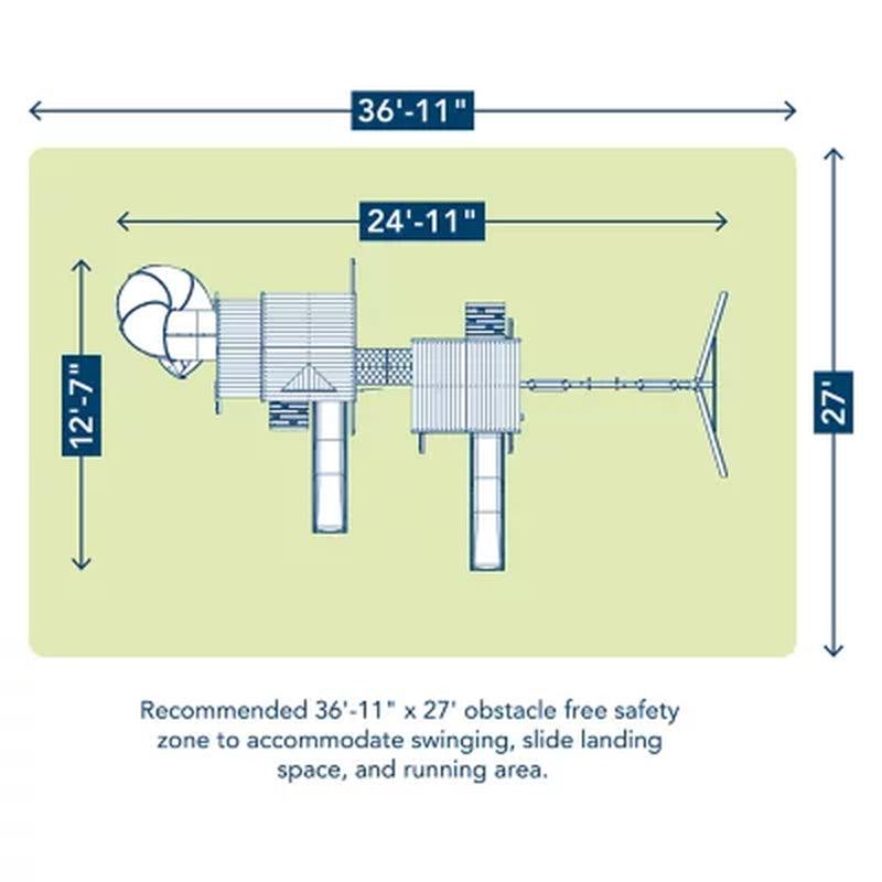 Kidkraft Paramount Wooden Swing Set with Two Clubhouses