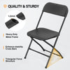 VINGLI 10 Pack Black Plastic Folding Chair, Indoor Outdoor Stackable Seat