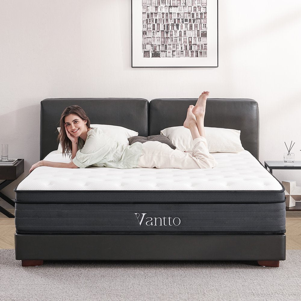 Vantto Queen Mattress, 12 Inch Hybrid Memory Foam Mattress in a Box, Pressure Relief, Certipur-Us