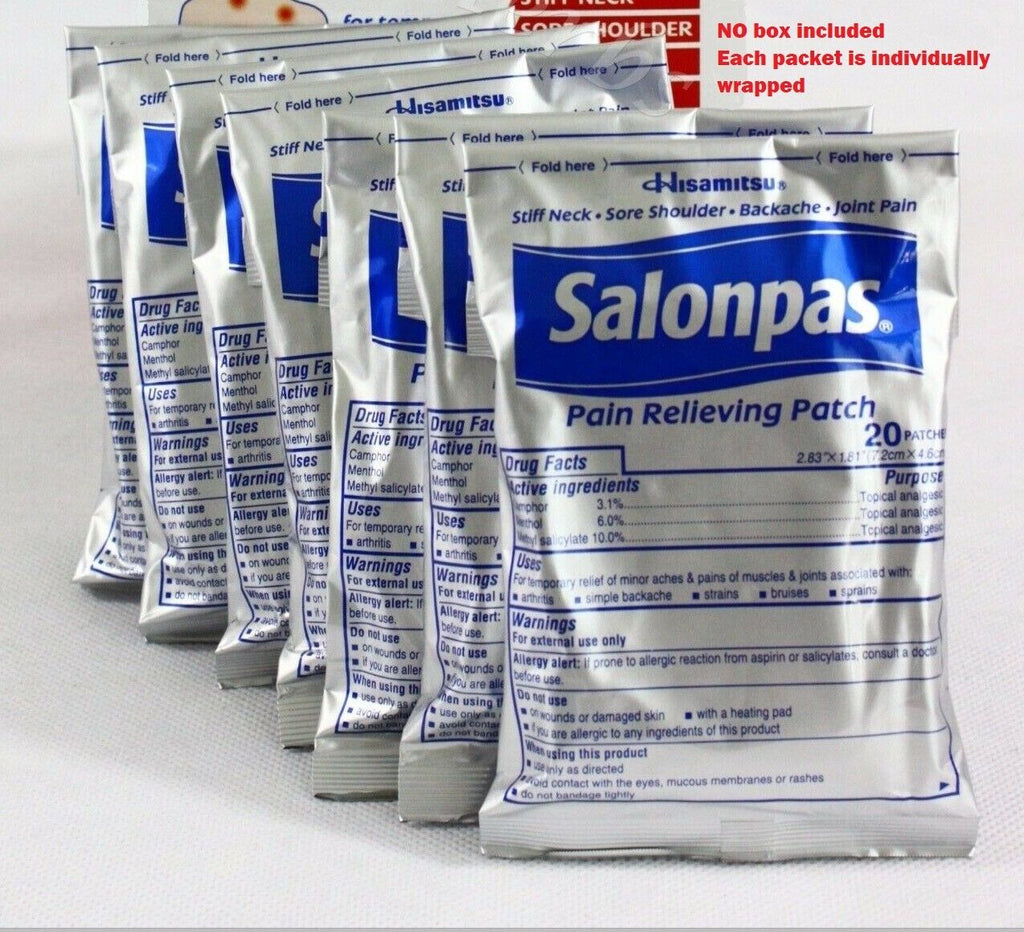 Salonpas Pain Relieving Patches New Sealed Free Shipping 20/40/60/80/10