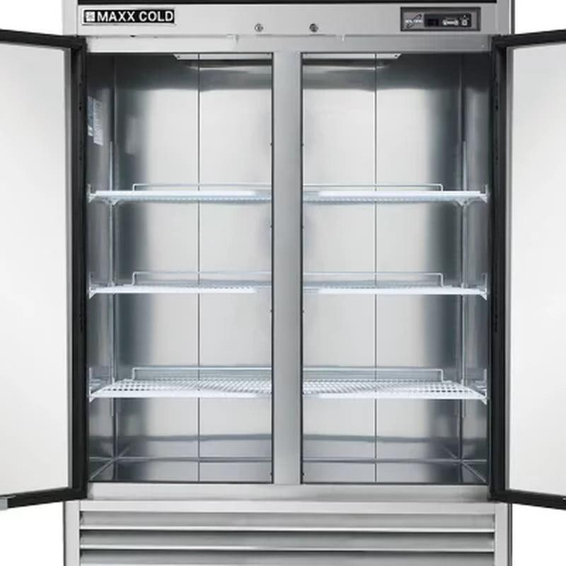 Maxx Cold 54" Commercial Reach-In Freezer with Stainless Interior and Exterior