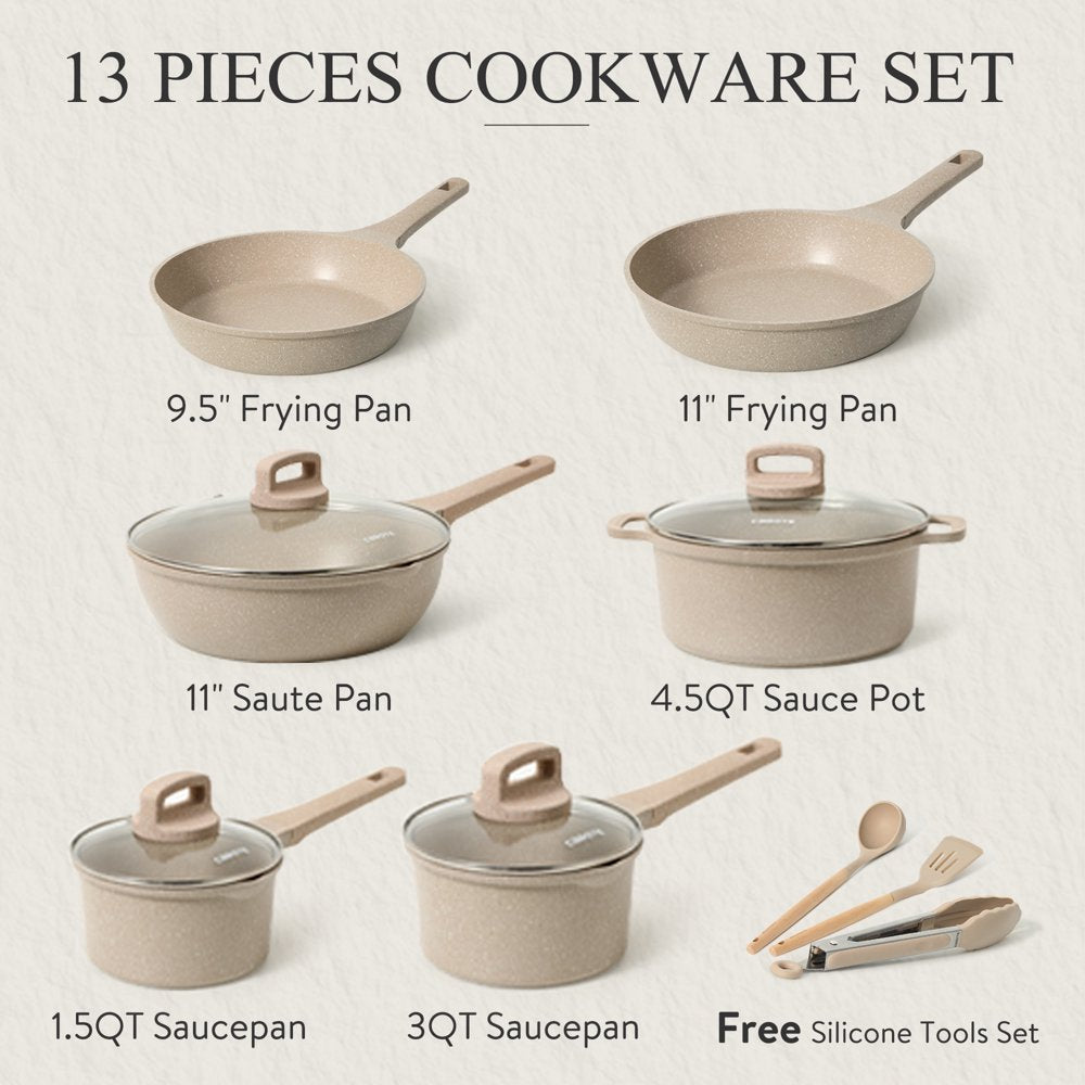 CAROTE Pots and Pans Set Nonstick, cookware sets 11 pcs, kitchen