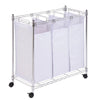 Honey-Can-Do White/Chrome Rolling Triple Sorter Hamper - Free Shipping