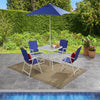 Mainstays Albany Lane 6 Piece Outdoor Patio Dining Set, Blue