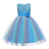 HAWEE Flower Girls Sequin Dress Rainbow Tutu Birthday Party Princess Dress Pageant Gown for Age 3-10 Years Old