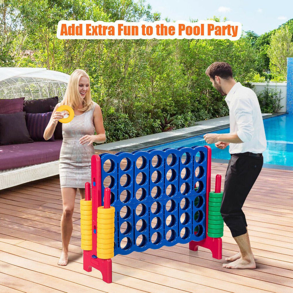 Costway Jumbo 4-To-Score 4 in a Row Giant Game Set for Family Red