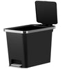 Better Homes & Gardens 10.5 Gallon Trash Can, Plastic Slim Step-On Kitchen Trash Can, Black