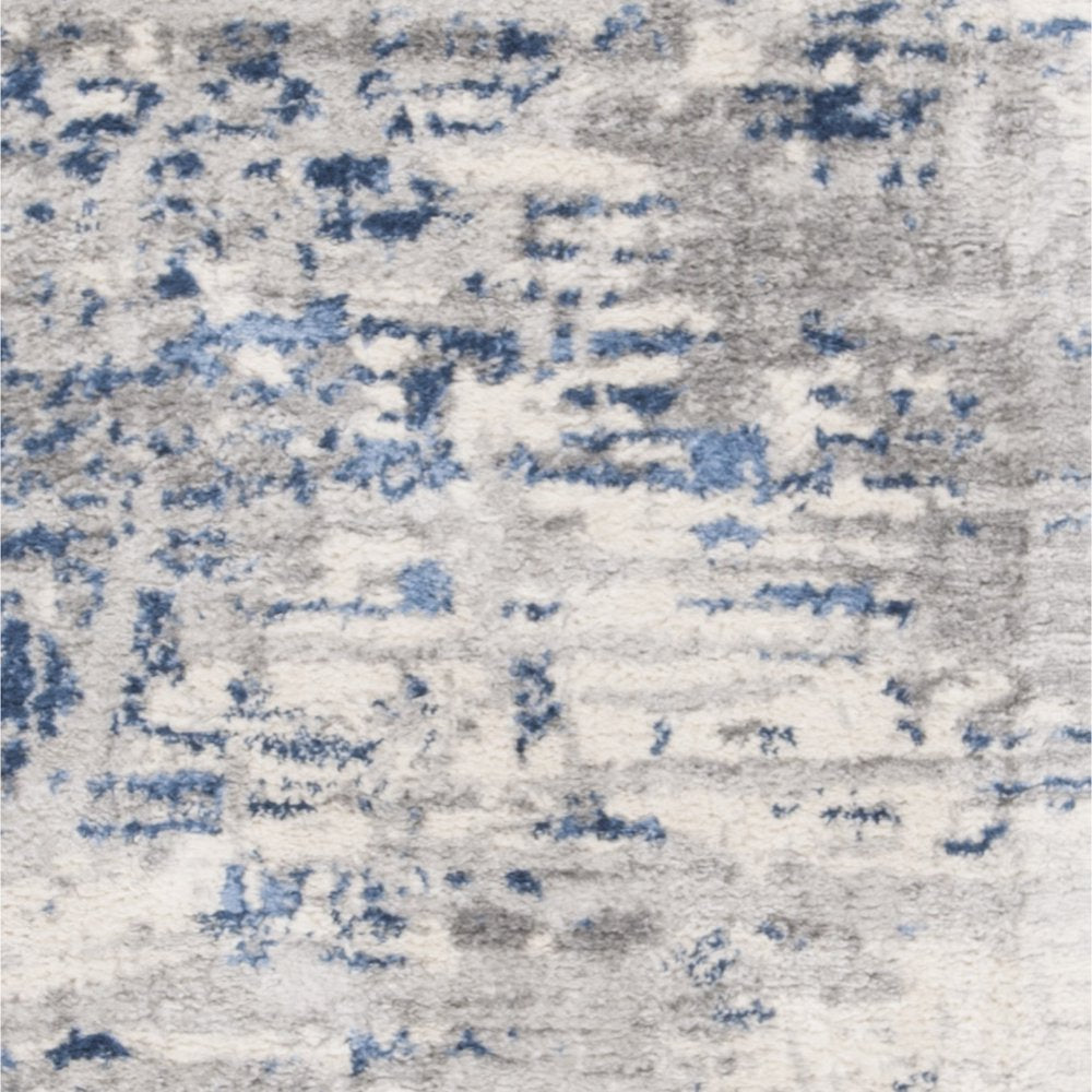 SAFAVIEH Jasper Brandt Abstract Overdyed Runner Rug, Ivory/Blue, 2' X 8'