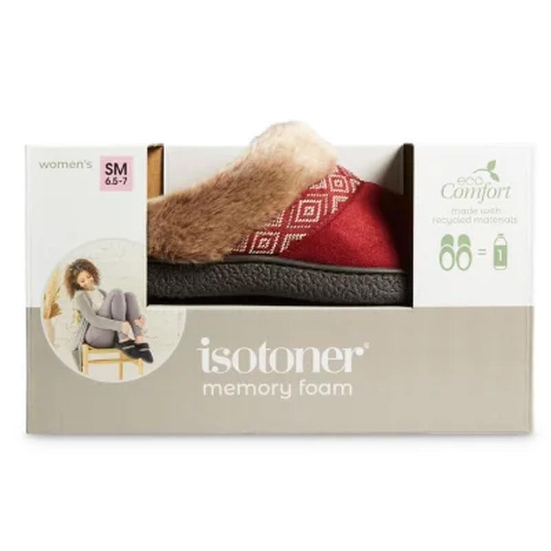 Ladies Isotoner Memory Foam Hoodback Comfort Slippers