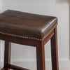 Linon Claridge 26" Backless Indoor Counter Stool, Dark Brown with Brown Faux Leather, Includes 1 Stool