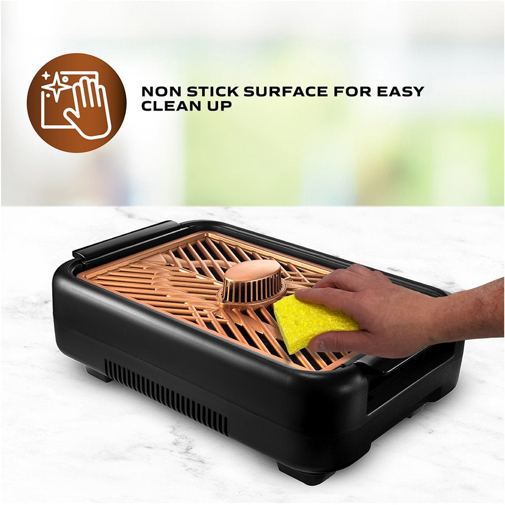 Gotham Steel Smokeless Grill with Fan Indoor Grill Nonstick Electric Grill BBQ Grill as Seen on TV