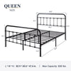 Allewie Queen Size Metal Platform Bed Frame with Victorian Style Wrought Iron-Art Headboard/Footboard, Black