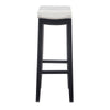 Linon Claridge 32" Backless Indoor Bar Stool, Black with White Faux Leather, Includes 1 Stool