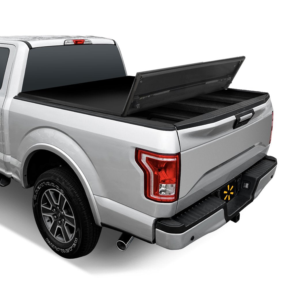 Auto Drive Soft Tri Fold Truck Bed Tonneau Cover Fits 15-20 Ford F-150 6.5Ft Bed