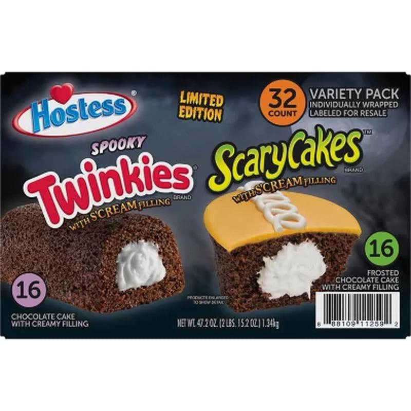 Hostess Scarycakes Cupcakes and Chocolate Cake Twinkies Variety Pack (32 Ct.)