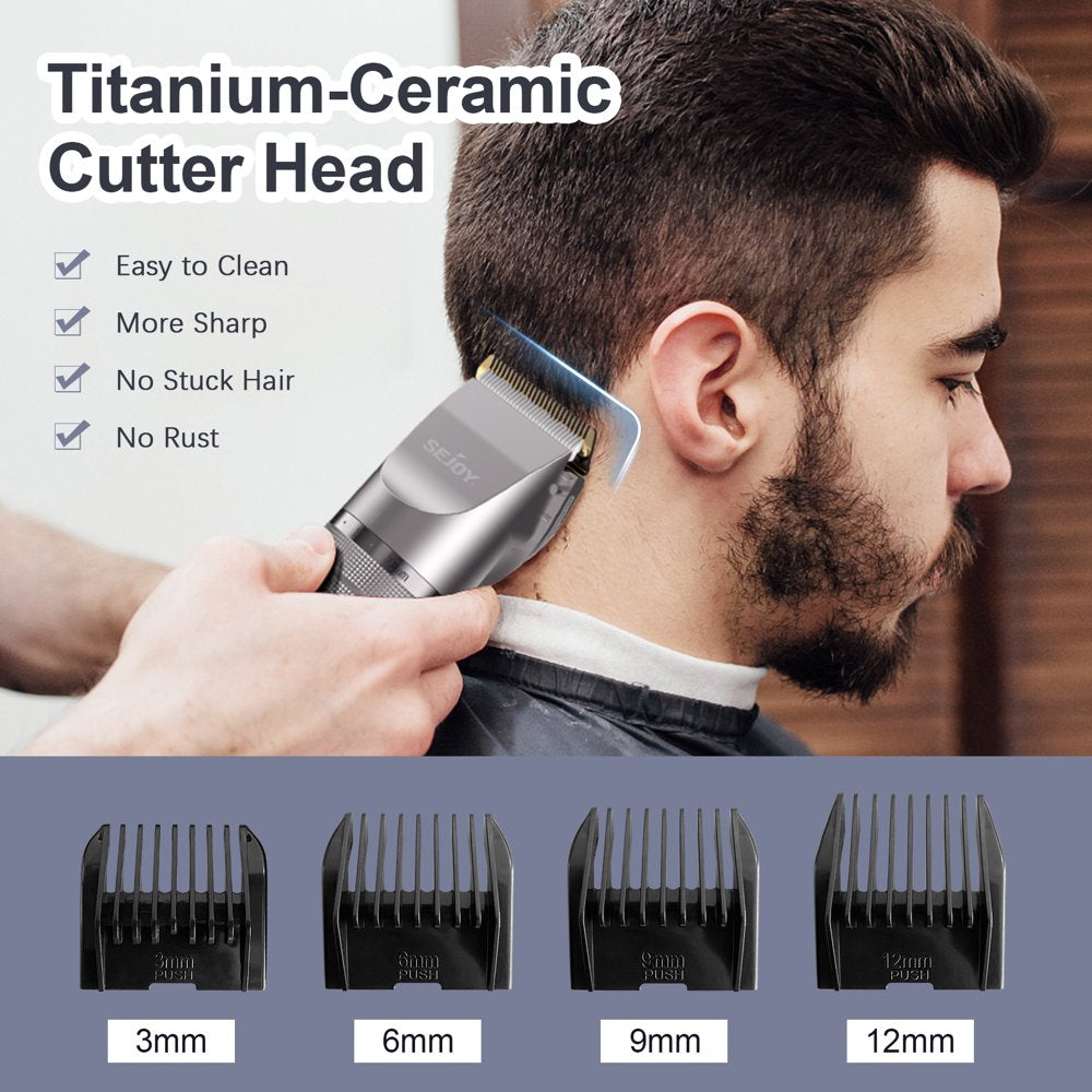 Sejoy Hair Clippers for Men, Cordless Barber Grooming Set Professional Hair Cutting Kit,Rechargeable Home Haircut