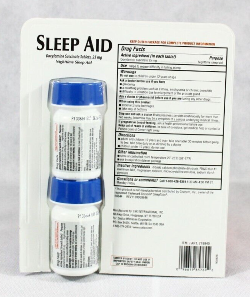 Kirkland Signature Sleep Aid 192 Tablets Best before 02/2026 New Free Shipping