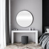 Mainstays 30-Inch round Wall Mirror, Modern Black Wood Finish