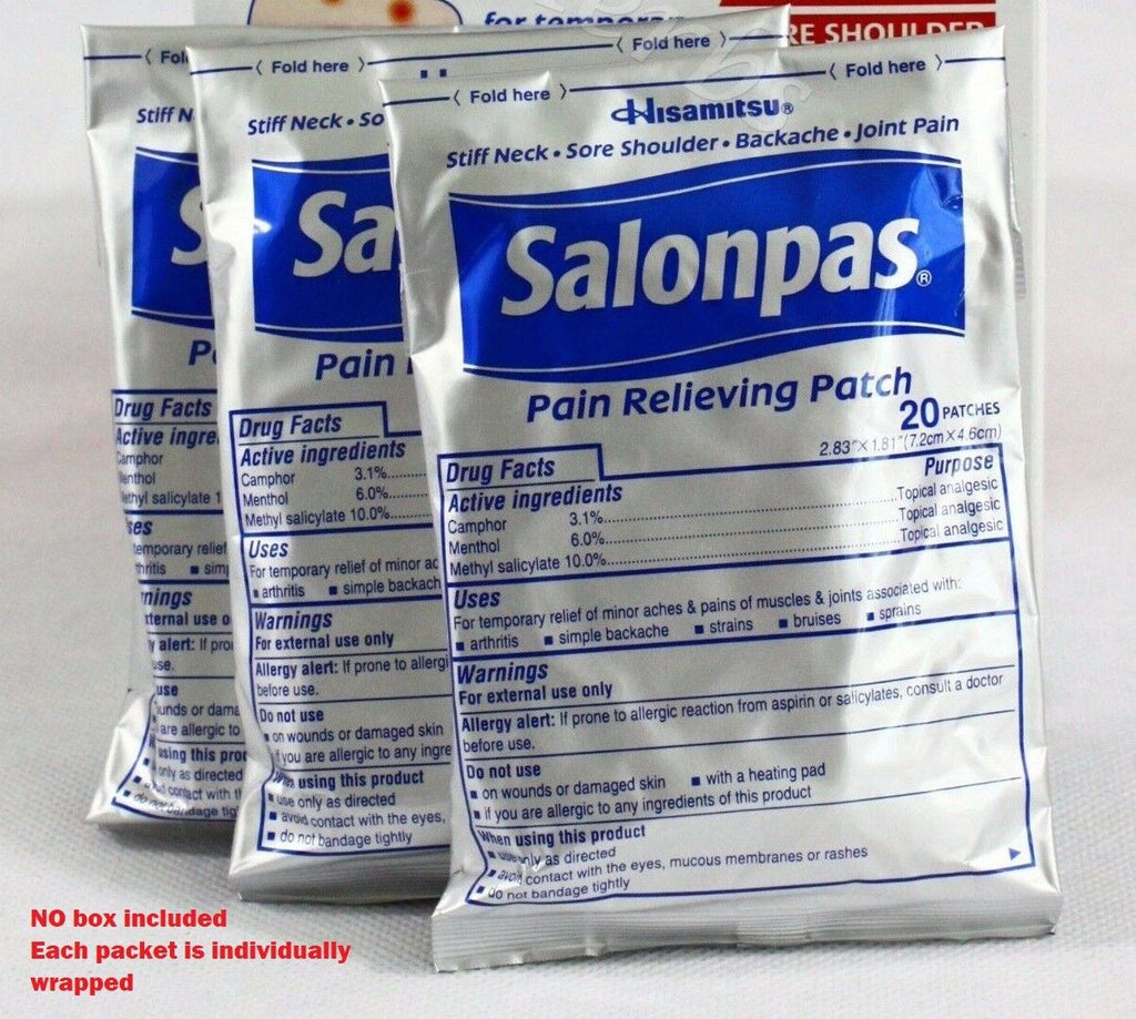 Salonpas Pain Relieving Patches New Sealed Free Shipping 20/40/60/80/10