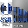 TACH V3 Lightweight 3Pc Hardside Luggage Suitcase Set W/Charge Ports, Blue