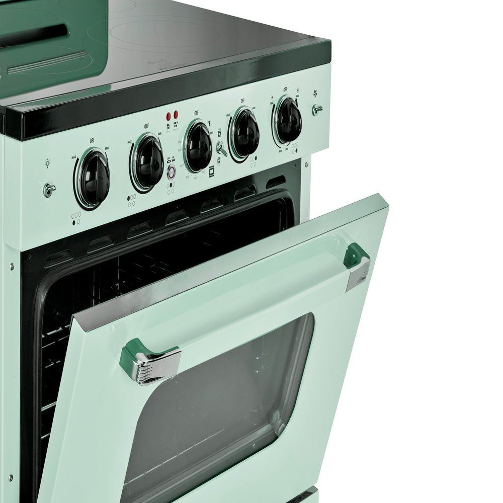 Unique Classic Retro 30" 3.9 Cu/Ft Freestanding 5-Element Electric Range with Convection Oven in Summer Mint Green