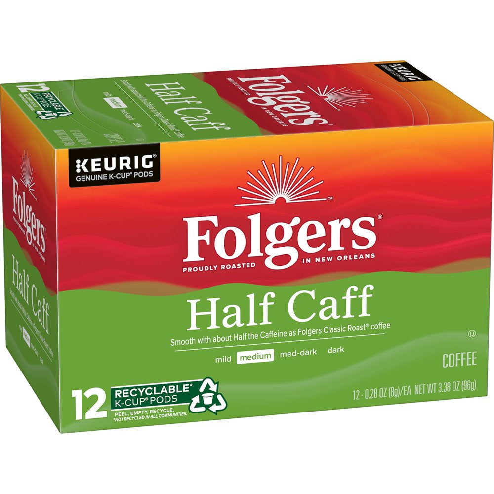 Folgers Half Caff Coffee Keurig K-Cup Pods, 72 Count