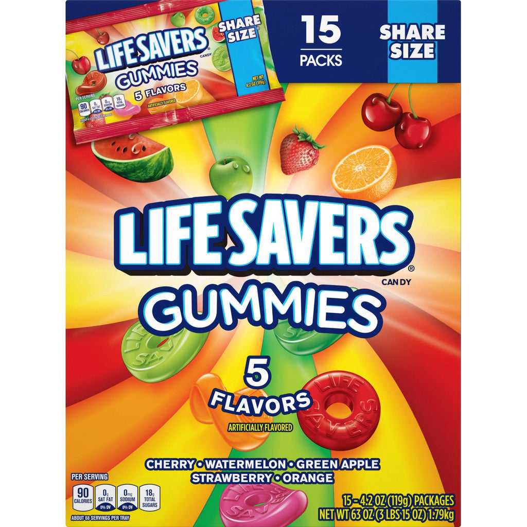 Share Size Gummies, 5 Flavors, 4.2 Oz, 15-Count