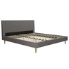 Mr. Kate Daphne Upholstered Bed with Headboard and Modern Platform Frame, King, Dark Gray Linen