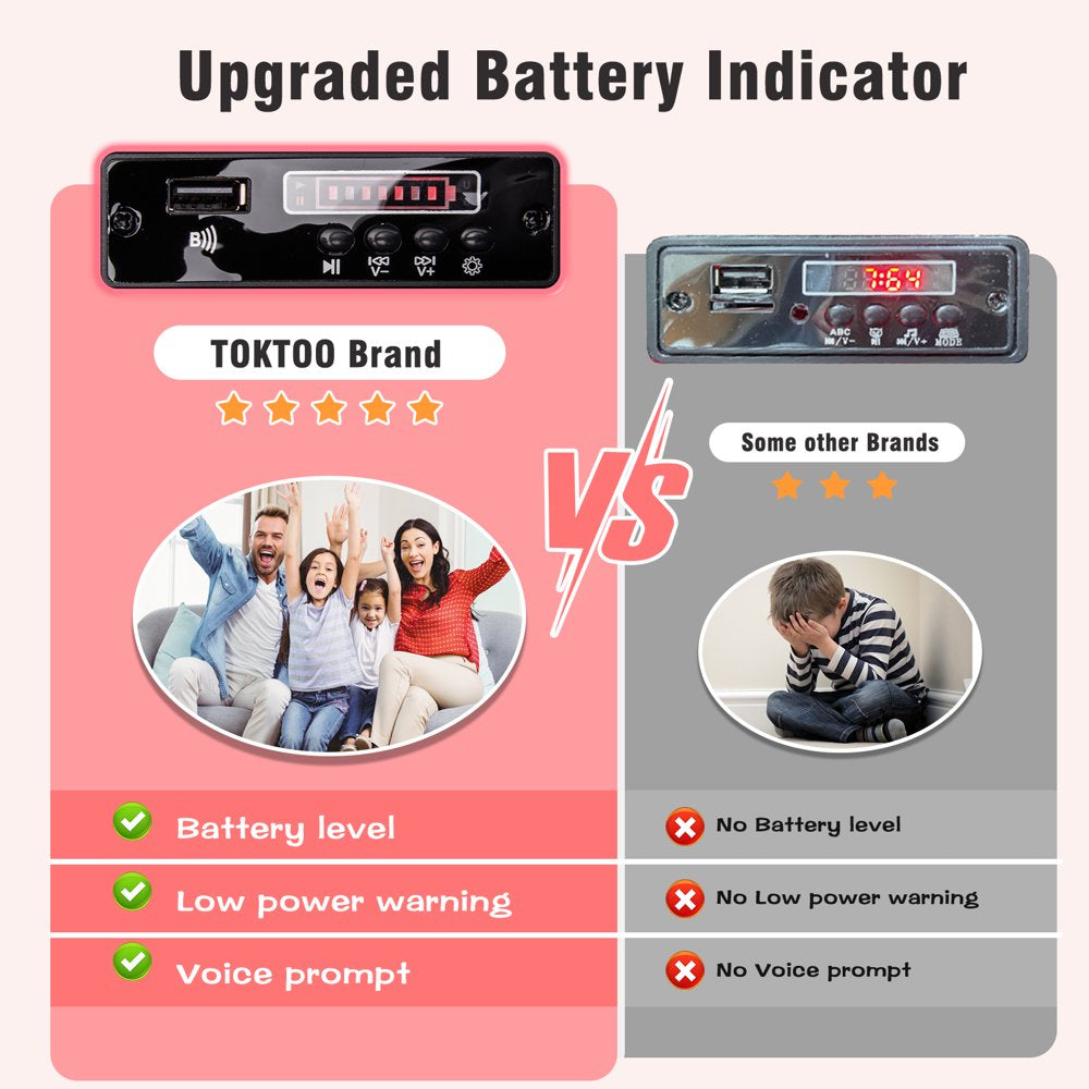 TOKTOO 24V 4WD Licensed Mercedes-Benz G63, Battery Powered Ride on Car with Remote, LED Light, Music Player-Red