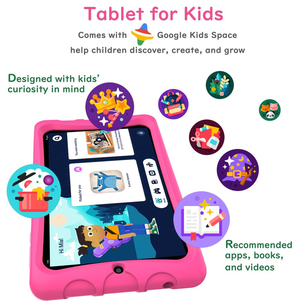 Onn. 8" Kids Tablet, 32GB (2021 Model) - Pink