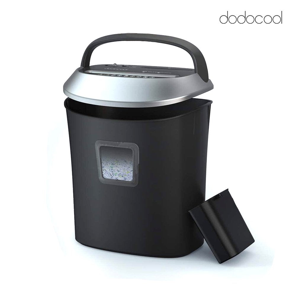 Dodocool 12-Sheet Paper Shredder, Crosscut Paper/Cd/Credit Card Shredders with Pullout Basket for Home Office Use, Black