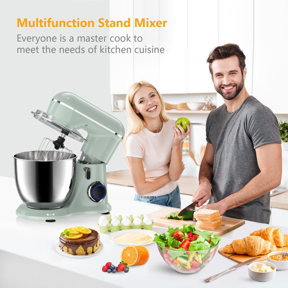 Samsaimo Stand Mixer,6.5-Qt 660W 10-Speed Tilt-Head Food Mixer, Kitchen Electric Mixer with Bowl, Dough Hook, Beater, Whisk for Most Home Cooks, (6.5QT, Morandi Green）