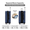 Ginza Travel 3 Piece Luggage Sets,Expandable ABS Hard Shell Luggage Set Double Spinner Wheels Suitcase,Navy Blue