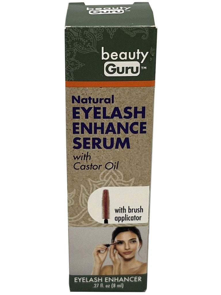 New 2 PK Beauty Guru Natural Eyelash Enhance Serum with Castor Oil with Brush