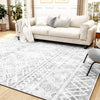 SIXHOME 5'X7' Area Rugs for Living Room Washable Rugs Boho Large Area Rug Modern Geometric Neutral Carpet and Area Rugs for Home Decor Foldable Non Slip Bedroom Rugs Gray