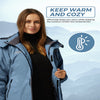 Wantdo Women'S plus Size Snow Jacket Waterproof Ski Coat Gray Blue M