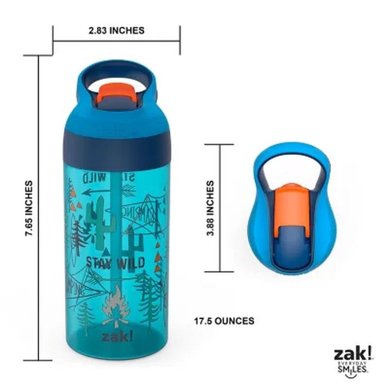 Zak Designs 17.5-oz. Tritan Water Bottle 3-Pack Set Reuseable Plastic with  One-Touch Lid, Silicone Spout with Cover - Yahoo Shopping