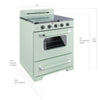 Unique Classic Retro 30" 3.9 Cu/Ft Freestanding 5-Element Electric Range with Convection Oven in Summer Mint Green