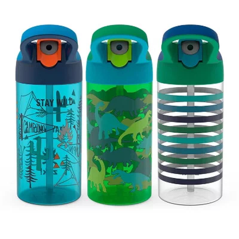 Zak Designs 17.5-oz.Tritan Water Bottle 3-Pack Reuseable Plastic