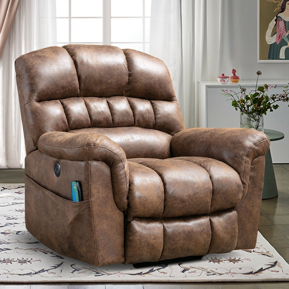 Bonzyhome Large Power Lift Chair Recliner for Elderly, Heavy Duty Electric Lift Recliner with Massage,For Tall Men, Brown