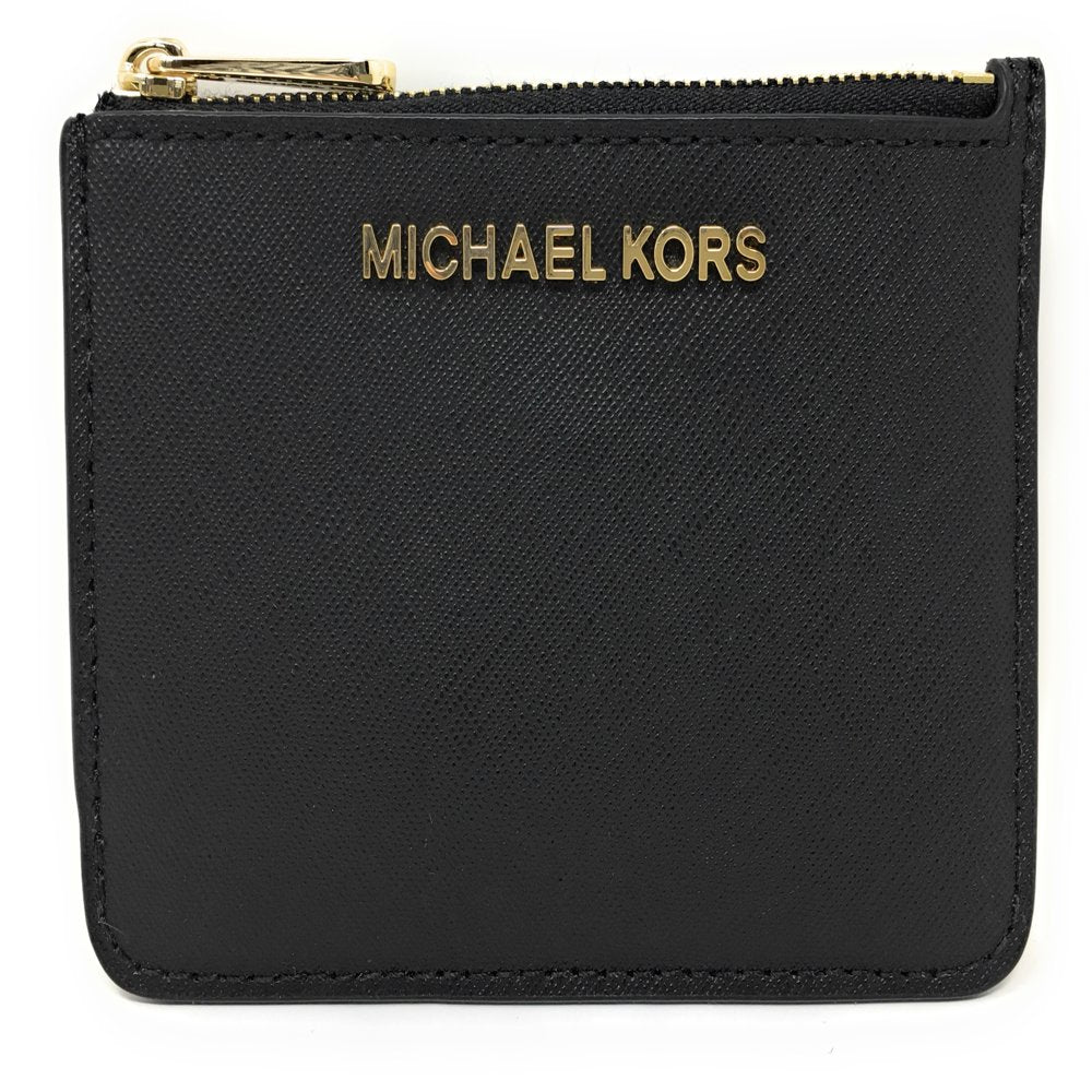 Michael Kors Jet Set Travel Small Top Zip Leather Coin Pouch / Wallet - Black