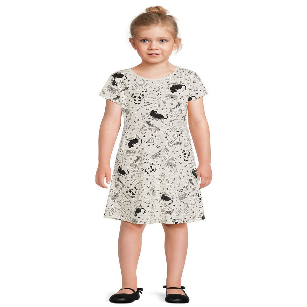 Wonder Nation Girls Short Sleeve Play Dress, 3-Pack, Sizes 4-18 & Plus