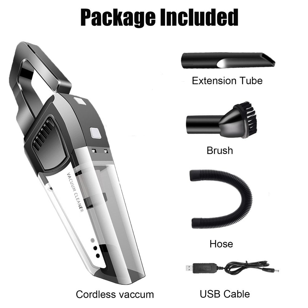 Doosl Handheld Vacuum Cleaner, 120W Cordless Portable Hand Vacuum for Car, Home, Wet or Dry Use, Black