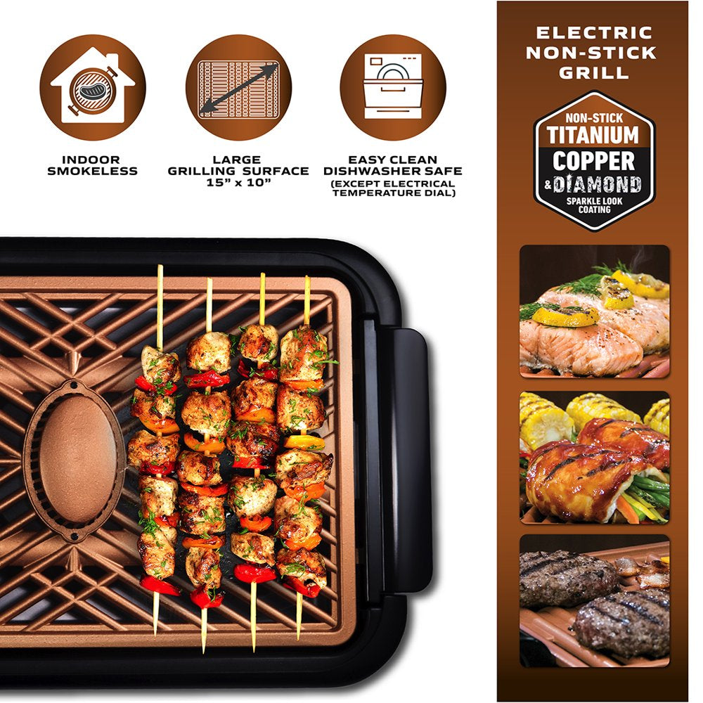 Gotham Steel Smokeless Grill with Fan Indoor Grill Nonstick Electric Grill BBQ Grill as Seen on TV